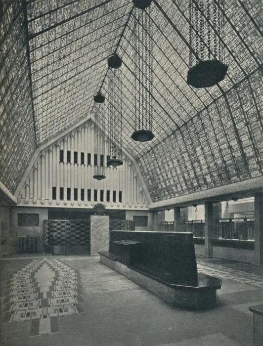 Framed Print : The Great Hall, Bank of Rotterdam, The Hague, 1920. Artists: Unknown, Hermann Friedrich Mertens Framed Print : The Great Hall, Bank of Rotterdam, The Hague, 1920. Artists: Unknown, Hermann Friedrich Mertens