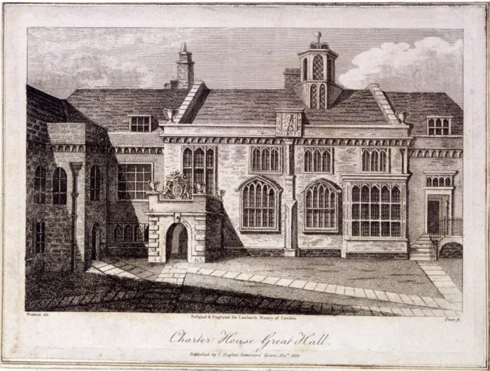 Framed Print : The Great Hall in Charterhouse, Finsbury, London, 1805. Artist: Samuel Owen Framed Print : The Great Hall in Charterhouse, Finsbury, London, 1805. Artist: Samuel Owen