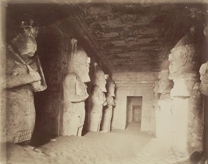 Framed Print : Great Hall of the Interior of the Great Temple of Ramesses II at Abu Simbel, c1869. Creator: Anon Framed Print : Great Hall of the Interior of the Great Temple of Ramesses II at Abu Simbel, c1869. Creator: Anon