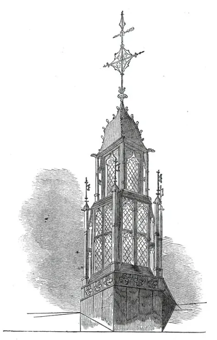 Framed Print : The Great Hall lantern of Lincolns Inn New Buildings, 1845. Creator: Unknown Framed Print : The Great Hall lantern of Lincolns Inn New Buildings, 1845. Creator: Unknown
