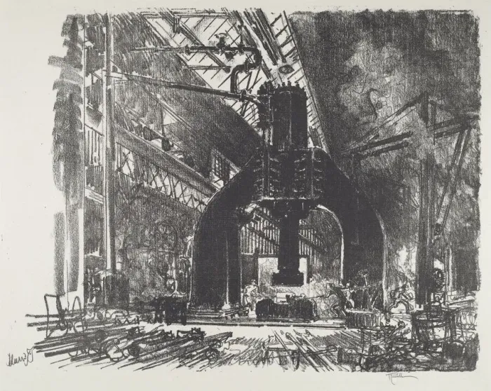 Framed Print : The Great Hammer, 1916. Creator: Joseph Pennell Framed Print : The Great Hammer, 1916. Creator: Joseph Pennell