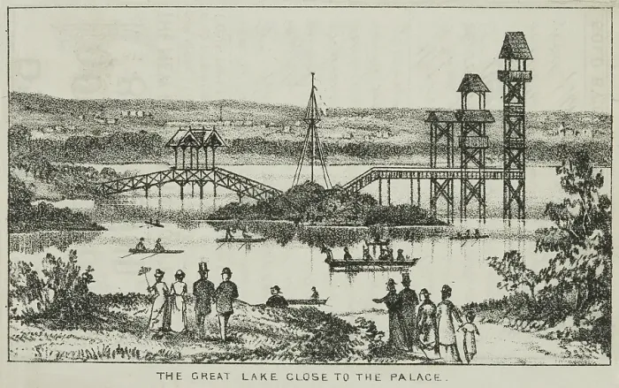 Framed Print : The Great Lake close to the Alexandra Palace, 19th century. Creator: Unknown Framed Print : The Great Lake close to the Alexandra Palace, 19th century. Creator: Unknown