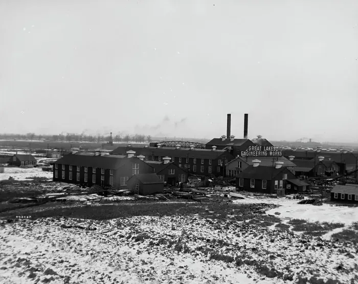 Framed Print : Great Lakes Engineering Works, Ecorse, Mich. (1906?). Creator: Unknown Framed Print : Great Lakes Engineering Works, Ecorse, Mich. (1906?). Creator: Unknown