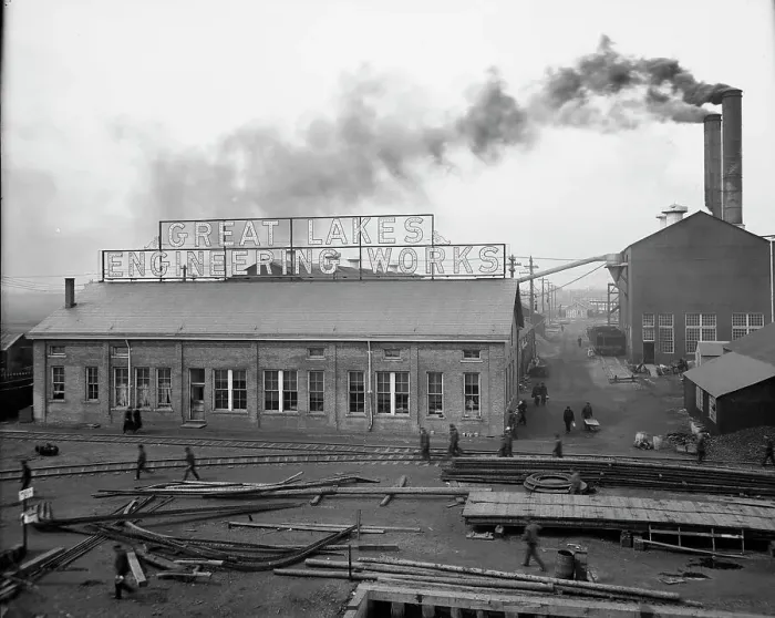 Framed Print : Great Lakes Engineering Works, Ecorse, Mich. (1906?). Creator: Unknown Framed Print : Great Lakes Engineering Works, Ecorse, Mich. (1906?). Creator: Unknown