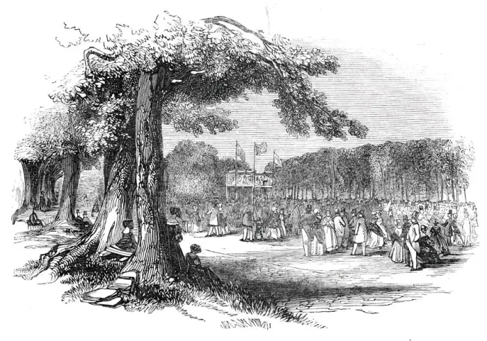 Framed Print : Great Meeting at the New Ground, Guernsey, 1844. Creator: Unknown Framed Print : Great Meeting at the New Ground, Guernsey, 1844. Creator: Unknown