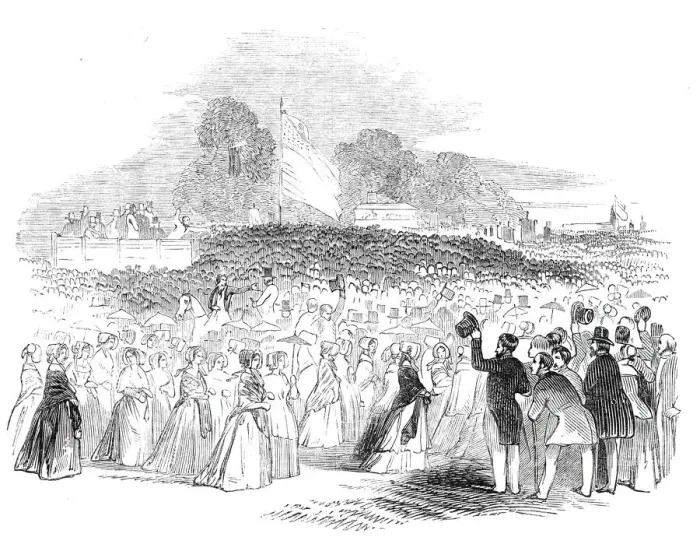 Framed Print : Great meeting in Rhode Island, 1844. Creator: Unknown Framed Print : Great meeting in Rhode Island, 1844. Creator: Unknown