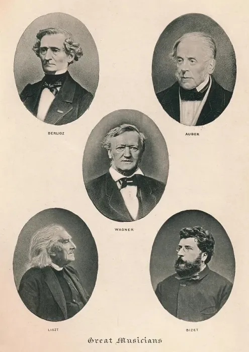 Framed Print : Great Musicians - Plate II. 1895 Framed Print : Great Musicians - Plate II. 1895