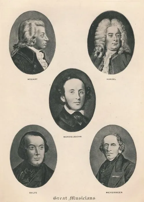 Framed Print : Great Musicians - Plate IV. 1895 Framed Print : Great Musicians - Plate IV. 1895