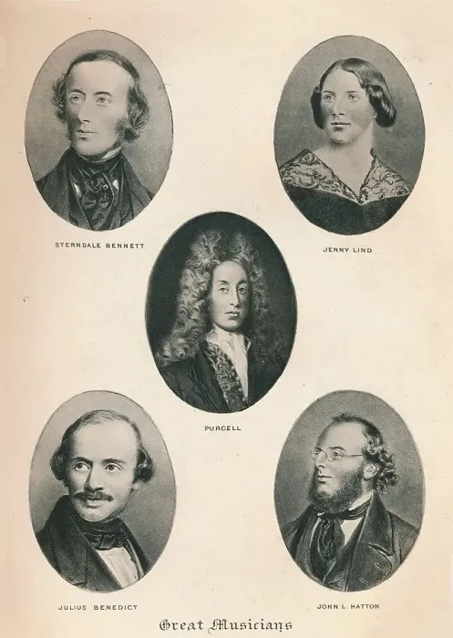 Framed Print : Great Musicians - Plate V. 1895 Framed Print : Great Musicians - Plate V. 1895