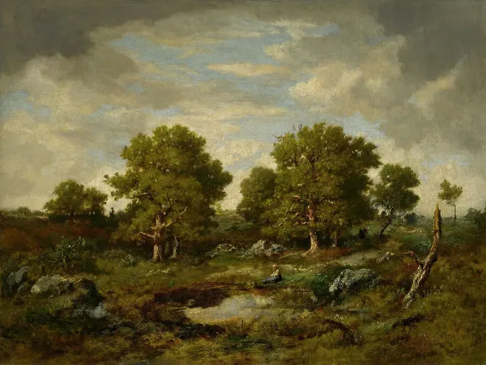 Framed Print : The Two Great Oaks, 1854. Creator: Narcisse Virgile Diaz de la Pena Framed Print : The Two Great Oaks, 1854. Creator: Narcisse Virgile Diaz de la Pena