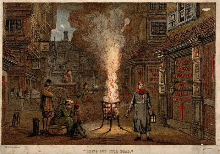 Framed Print : Great Plague in London, 1665. Artist: Anonymous Framed Print : Great Plague in London, 1665. Artist: Anonymous