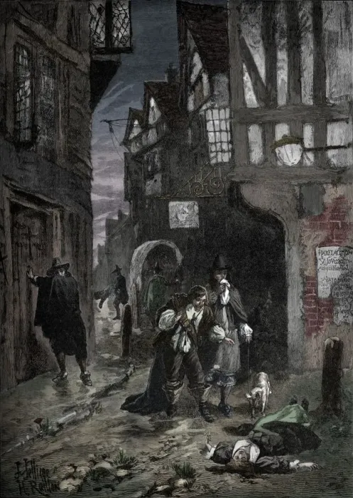 Framed Print : The Great Plague: scenes in the streets of London, 1665-1666 (1905) Framed Print : The Great Plague: scenes in the streets of London, 1665-1666 (1905)