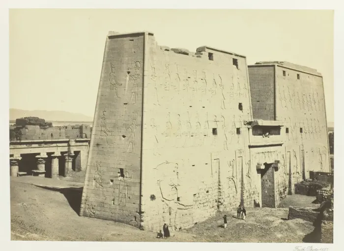 Framed Print : The Great Pylon at Edfou, Upper Egypt, 1857. Creator: Francis Frith Framed Print : The Great Pylon at Edfou, Upper Egypt, 1857. Creator: Francis Frith