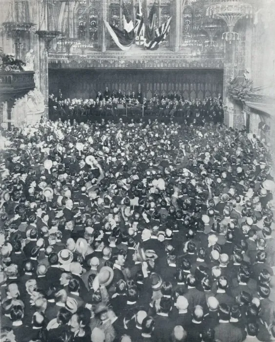 Framed Print : The Great Recruiting Meeting at the London Guildhall, 1914 Framed Print : The Great Recruiting Meeting at the London Guildhall, 1914
