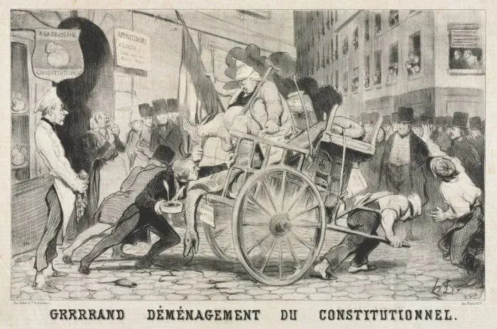 Framed Print : Great Removal of the Constitutional Establishment, 1846. Creator: Honore Daumier (French Framed Print : Great Removal of the Constitutional Establishment, 1846. Creator: Honore Daumier (French