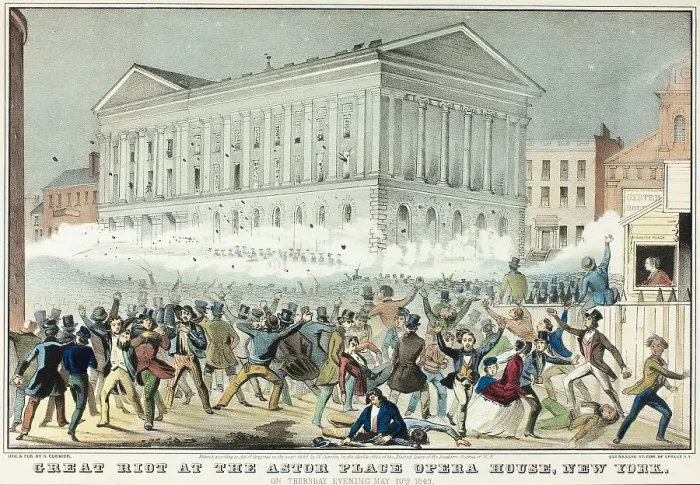 Framed Print : Great Riot at the Astor Place, n.d. Creator: Nathaniel Currier Framed Print : Great Riot at the Astor Place, n.d. Creator: Nathaniel Currier
