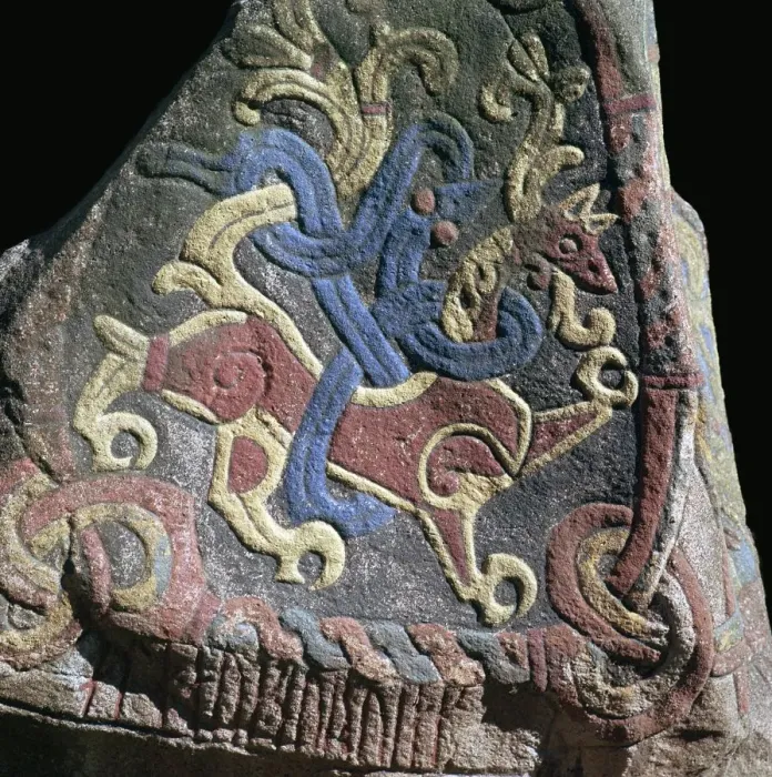 Framed Print : Detail of the great runestone of Harald Bluetooth, 10th century Framed Print : Detail of the great runestone of Harald Bluetooth, 10th century