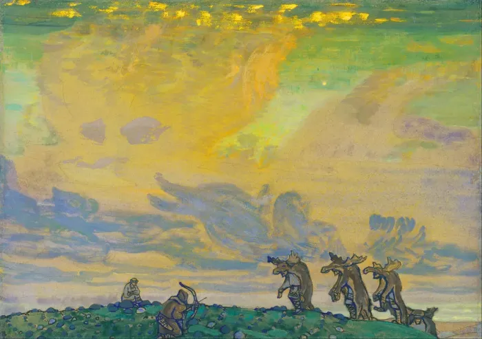 Framed Print : The Great Sacrifice. Stage design for the ballet The Rite of Spring (Le Sacre du Printemps) by I. Stravinsky, 1910. Artist: Roerich, Nicholas (1874-1947) Framed Print : The Great Sacrifice. Stage design for the ballet The Rite of Spring (Le Sacre du Printemps) by I. Stravinsky, 1910. Artist: Roerich, Nicholas (1874-1947)