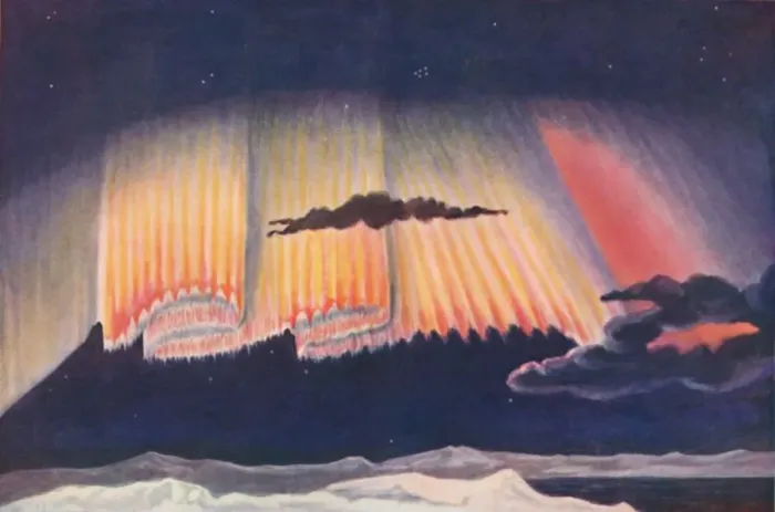 Framed Print : A Great Scientists Presentation of the Gorgeous Curtain Woven By An Aurora, c1935 Framed Print : A Great Scientists Presentation of the Gorgeous Curtain Woven By An Aurora, c1935