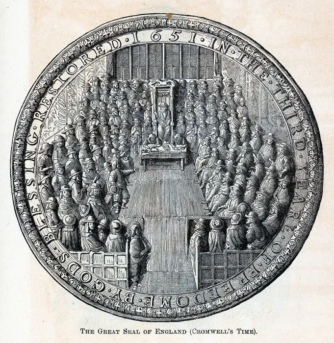 Framed Print : The Great Seal of England (Cromwells Time), 1882. Artist: Anonymous Framed Print : The Great Seal of England (Cromwells Time), 1882. Artist: Anonymous