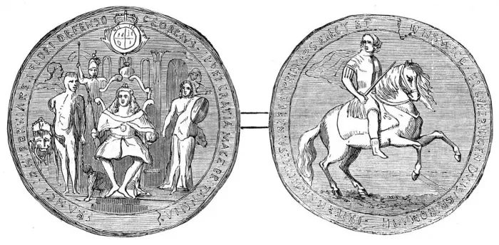 Framed Print : Great Seal of George II, mid 18th century, (19th century) Framed Print : Great Seal of George II, mid 18th century, (19th century)