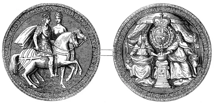 Framed Print : Great Seal of William and Mary, 19th century Framed Print : Great Seal of William and Mary, 19th century