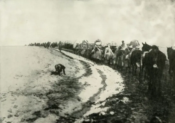 Framed Print : The Great Serbian Retreat, (1919). Creator: Unknown Framed Print : The Great Serbian Retreat, (1919). Creator: Unknown