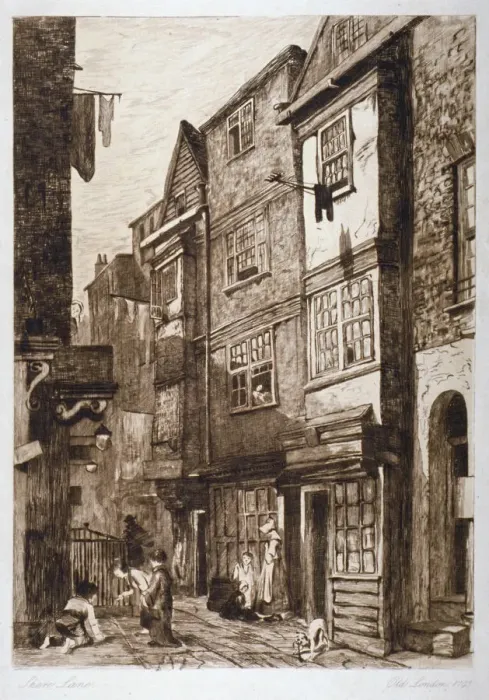 Framed Print : Great Shire Lane, City of London, 1793 Framed Print : Great Shire Lane, City of London, 1793