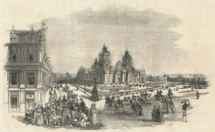Framed Print : The Great Square, Mexico, 1845. Creator: Unknown Framed Print : The Great Square, Mexico, 1845. Creator: Unknown