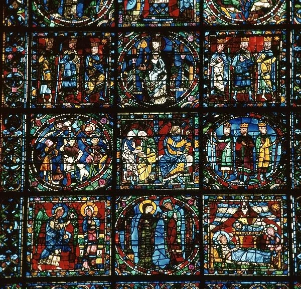Detail of the Great West Window of Chartres Cathedral, 12th century