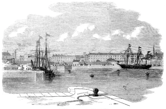 Framed Print : The Great Western Docks, Plymouth: the Floating Dock, 1857. Creator: Unknown Framed Print : The Great Western Docks, Plymouth: the Floating Dock, 1857. Creator: Unknown