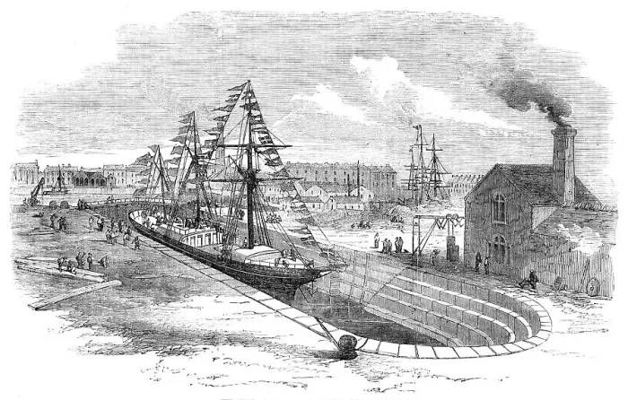 Framed Print : The Great Western Docks, Plymouth: the Graving Dock, 1857. Creator: Unknown Framed Print : The Great Western Docks, Plymouth: the Graving Dock, 1857. Creator: Unknown