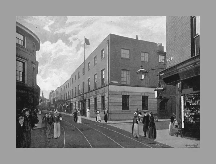 Framed Print : The Great White Horse Hotel, Ipswich, c1900. Artist: William Vick Framed Print : The Great White Horse Hotel, Ipswich, c1900. Artist: William Vick