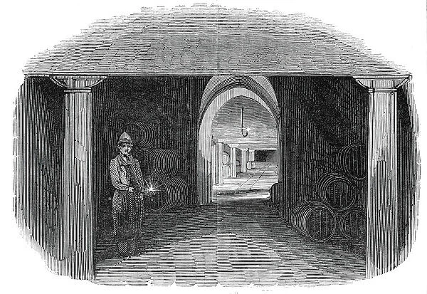 The great wine vault, London Docks, 1845. Creator: Unknown