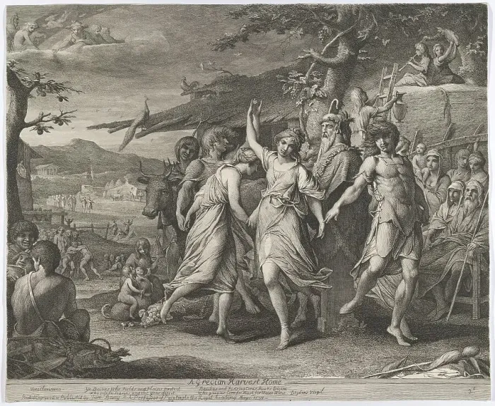 Framed Print : A Grecian Harvest-Home, or Thanksgiving to the Rural Deities, dated May 1, 1791, issued 1792. Creator: James Barry Framed Print : A Grecian Harvest-Home, or Thanksgiving to the Rural Deities, dated May 1, 1791, issued 1792. Creator: James Barry
