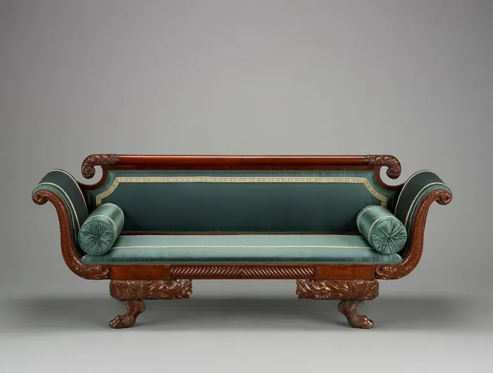 Framed Print : Grecian sofa, about 1825-1835. Creator: Unknown Framed Print : Grecian sofa, about 1825-1835. Creator: Unknown