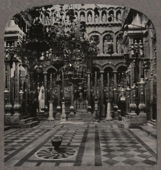 Framed Print : Greek Cathedral in the Holy Sepulchure Church, Jerusalem, c1900 Framed Print : Greek Cathedral in the Holy Sepulchure Church, Jerusalem, c1900