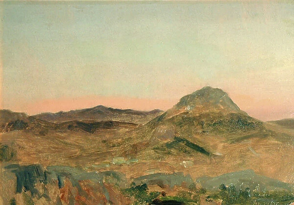 Greek Mountain Peak at Twilight, January 29, 1878. Creator: Lockwood de Forest