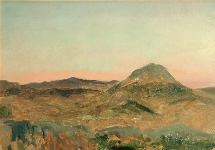 Framed Print : Greek Mountain Peak at Twilight, January 29, 1878. Creator: Lockwood de Forest Framed Print : Greek Mountain Peak at Twilight, January 29, 1878. Creator: Lockwood de Forest