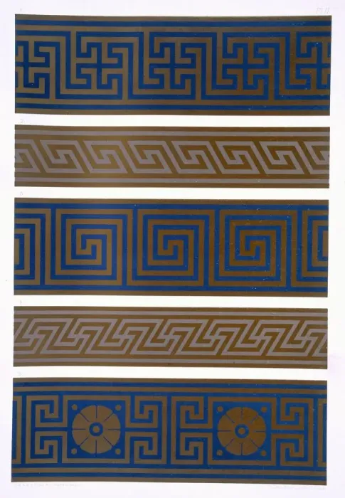 Framed Print : Greek Ornament: Bands or borders in dark on light and light on dark colours, pub Framed Print : Greek Ornament: Bands or borders in dark on light and light on dark colours, pub