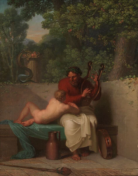 The Greek Poet Anacreon and Bathyll;Anacreon and Amaryllis (Bathyll), 1808. Creator: Nicolai Abraham Abildgaard