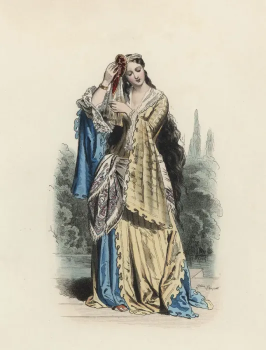 Framed Print : Greek Princess, color engraving 1870 Framed Print : Greek Princess, color engraving 1870
