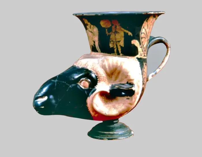 Framed Print : Greek Rhyton ram head shaped Framed Print : Greek Rhyton ram head shaped