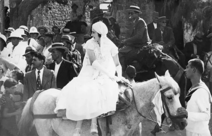 Framed Print : A Greek sailors wedding, Pylos, Greece, 1938