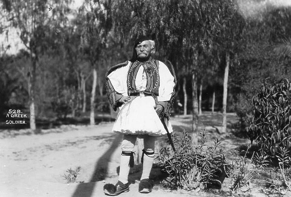 A Greek soldier in traditional uniform, c1920s-c1930s(?)