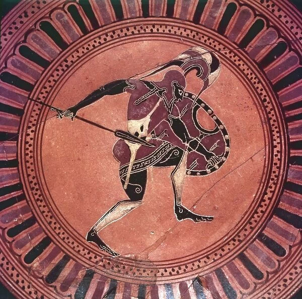 Greek Warrior Painted Siana Cup, c6th century BC