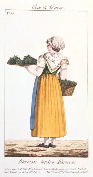Framed Print : Green bean seller, 1826 Framed Print : Green bean seller, 1826