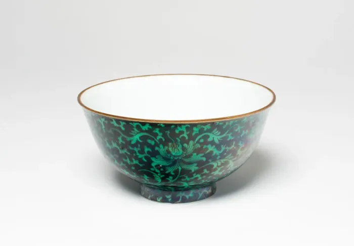 Framed Print : Green and Black-Enameled Lotus Bowl, Qing dynasty (1644-1911), 18th century Framed Print : Green and Black-Enameled Lotus Bowl, Qing dynasty (1644-1911), 18th century