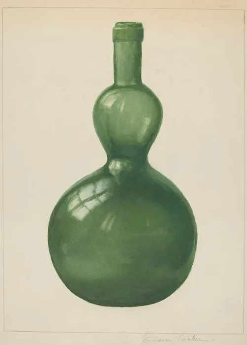Framed Print : Green Bottle, c. 1938. Creator: Cora Parker Framed Print : Green Bottle, c. 1938. Creator: Cora Parker