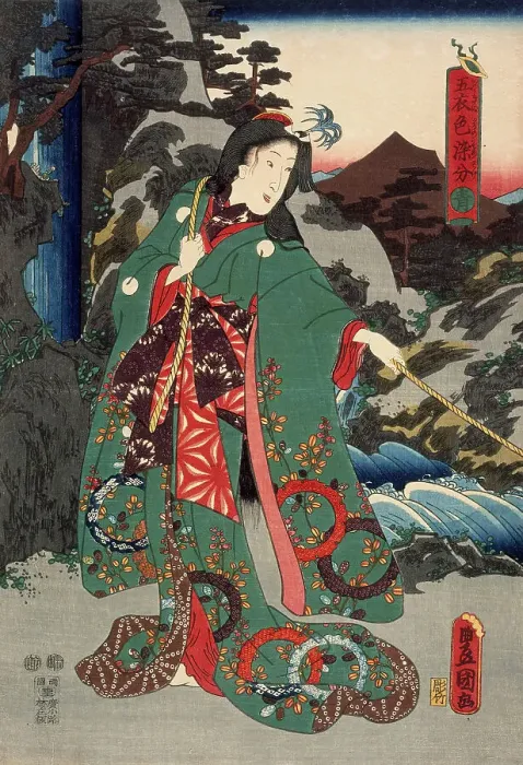 Framed Print : Green, between circa 1847 and circa 1852. Creator: Utagawa Kunisada Framed Print : Green, between circa 1847 and circa 1852. Creator: Utagawa Kunisada